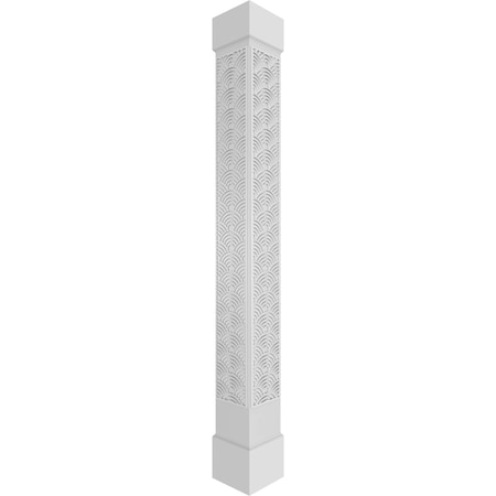 Ekena Millwork Craftsman Classic Square Non-Tapered Art Deco Fretwork Column w/ Standard Capital & Standard Base CC1208ENARDCSCS